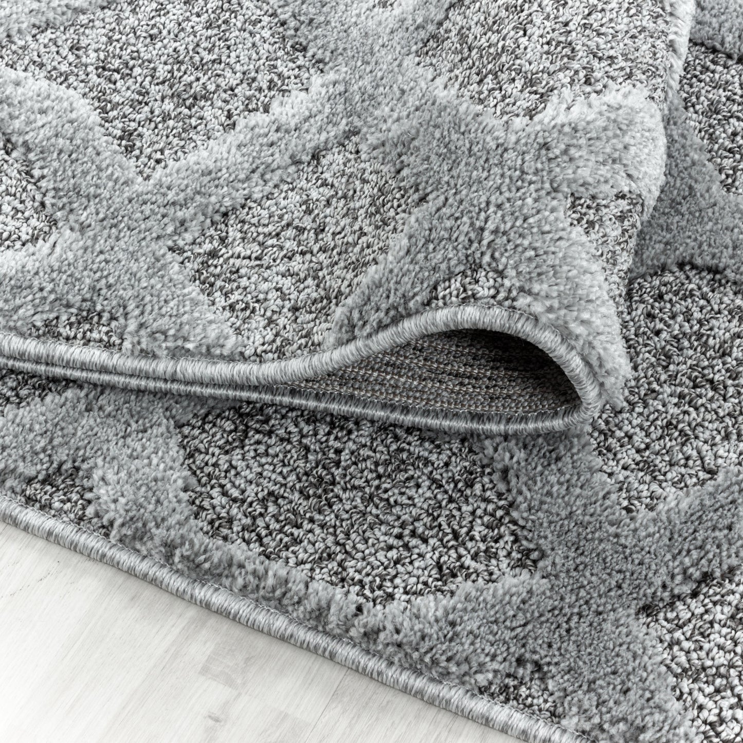 Kurzflor Design Teppich MIA Looped Flor 3-D Gitter Muster Abstrakt