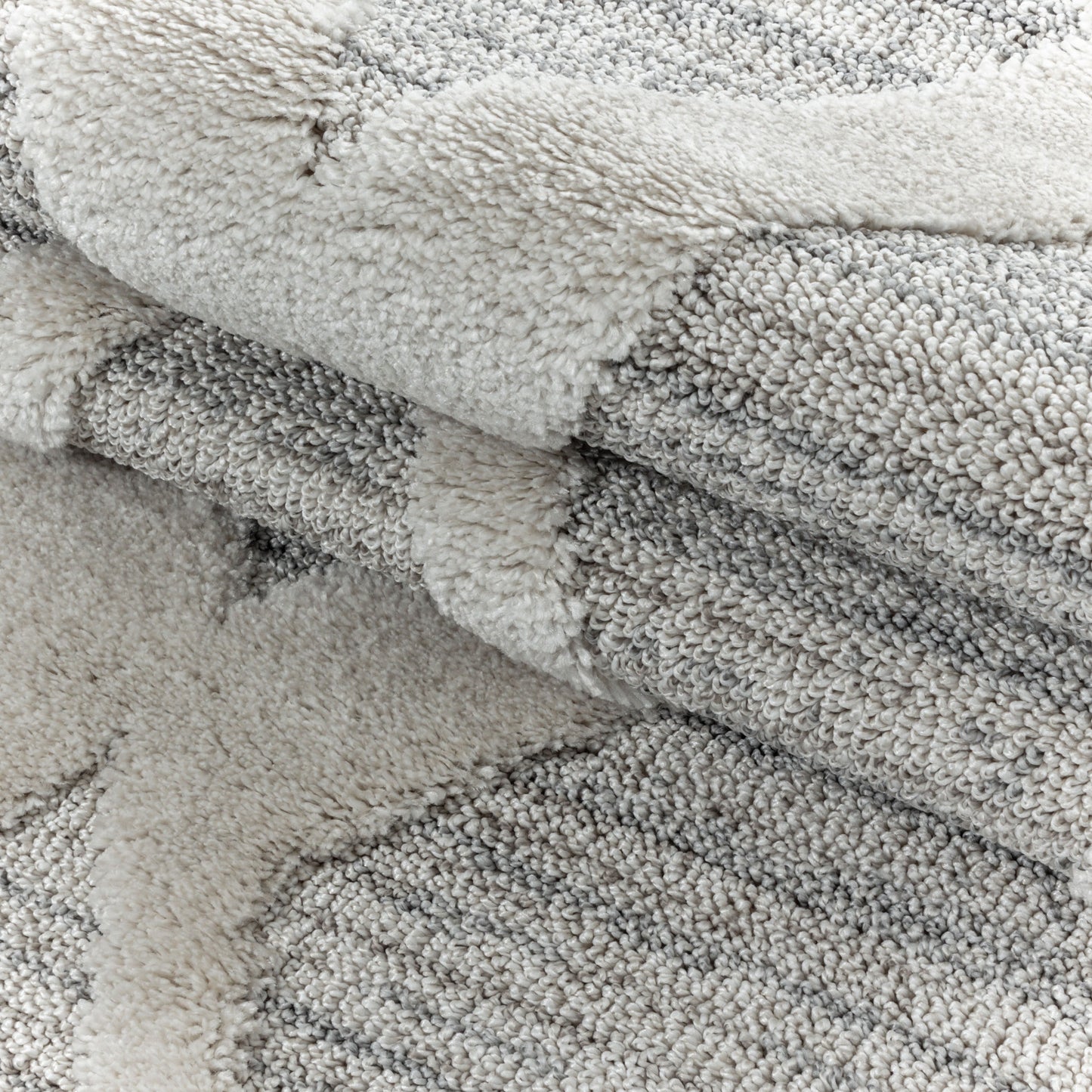 Kurzflor Design Teppich MIA Looped Flor 3-D Rauten Gitter Muster Abstrakt