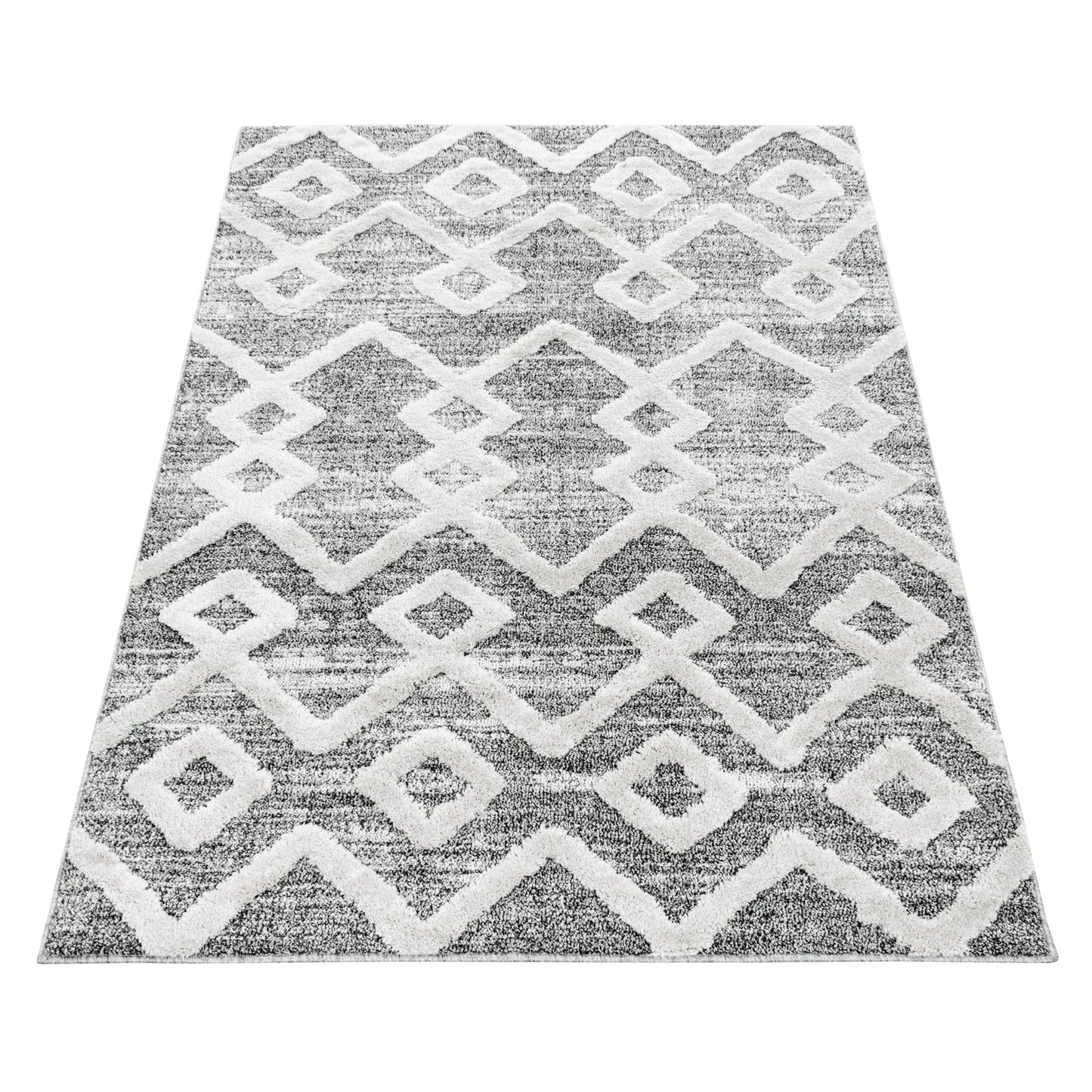 Kurzflor Design Teppich MIA Looped Flor Inka Rauten Muster Abstrakt