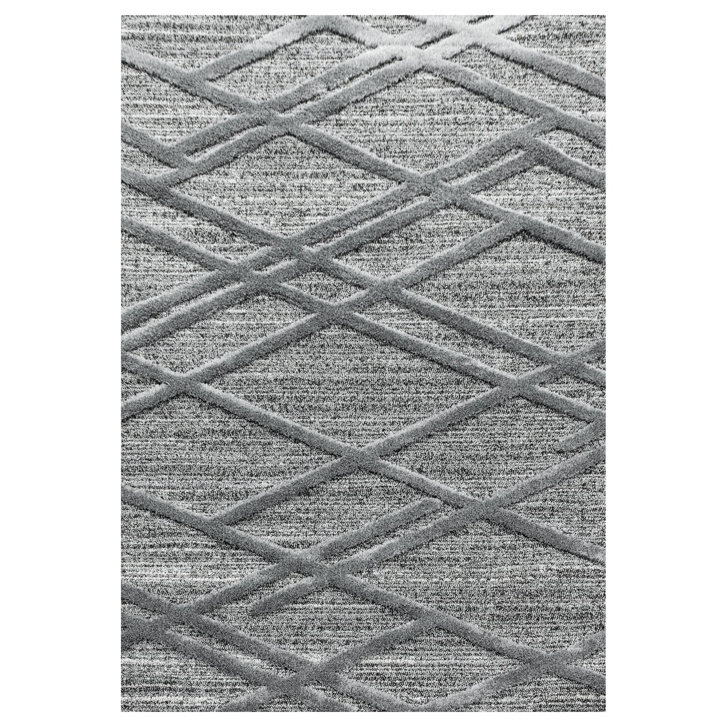 Kurzflor Design Teppich MIA Looped Flor 3-D Linien Gitter Muster