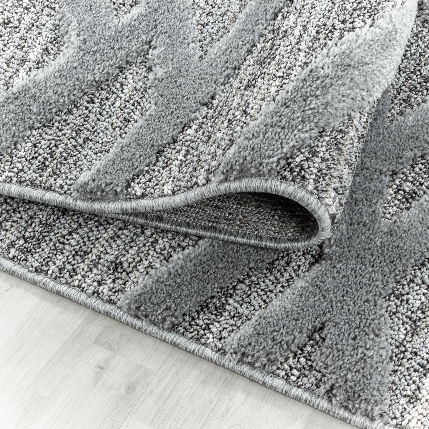 Kurzflor Design Teppich MIA Looped Flor 3-D Linien Gitter Muster