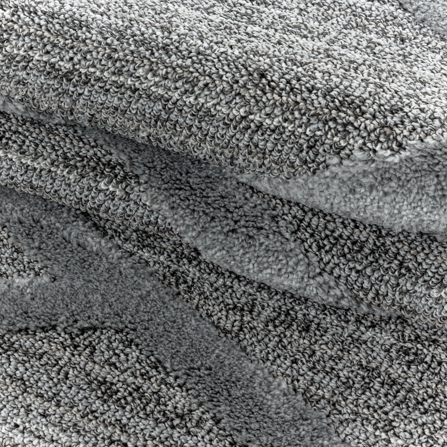 Kurzflor Design Teppich MIA Looped Flor 3-D Linien Gitter Muster