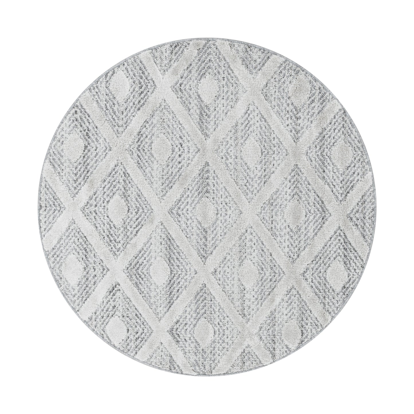 Kurzflor Design Teppich MIA Looped Flor 3-D Rauten Viereck Gitter Muster