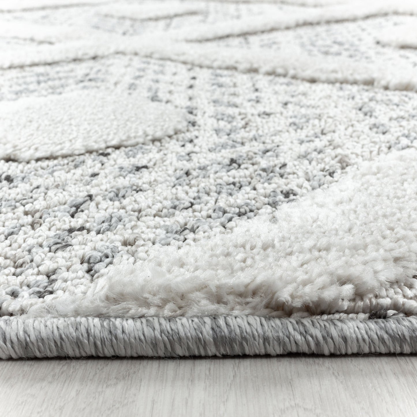 Kurzflor Design Teppich MIA Looped Flor 3-D Rauten Viereck Gitter Muster