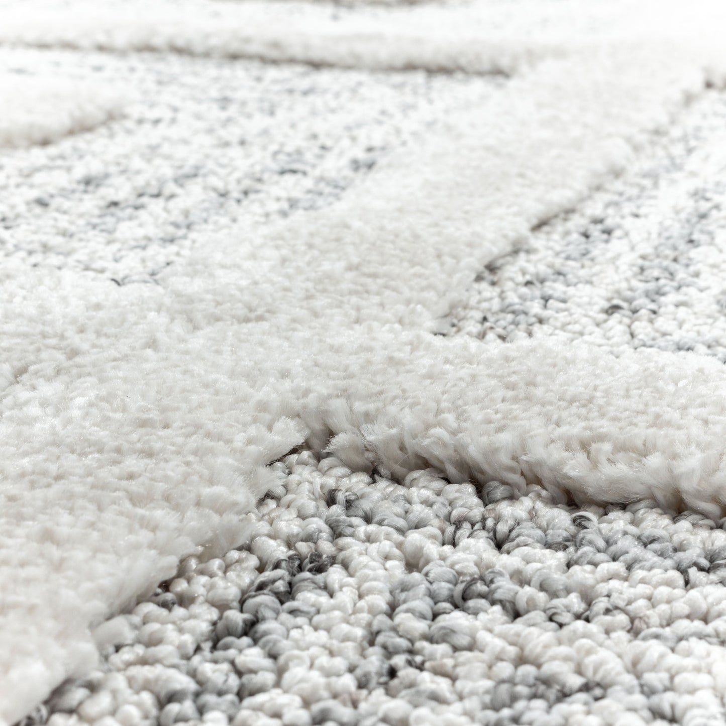 Kurzflor Design Teppich MIA Looped Flor 3-D Rauten Viereck Gitter Muster