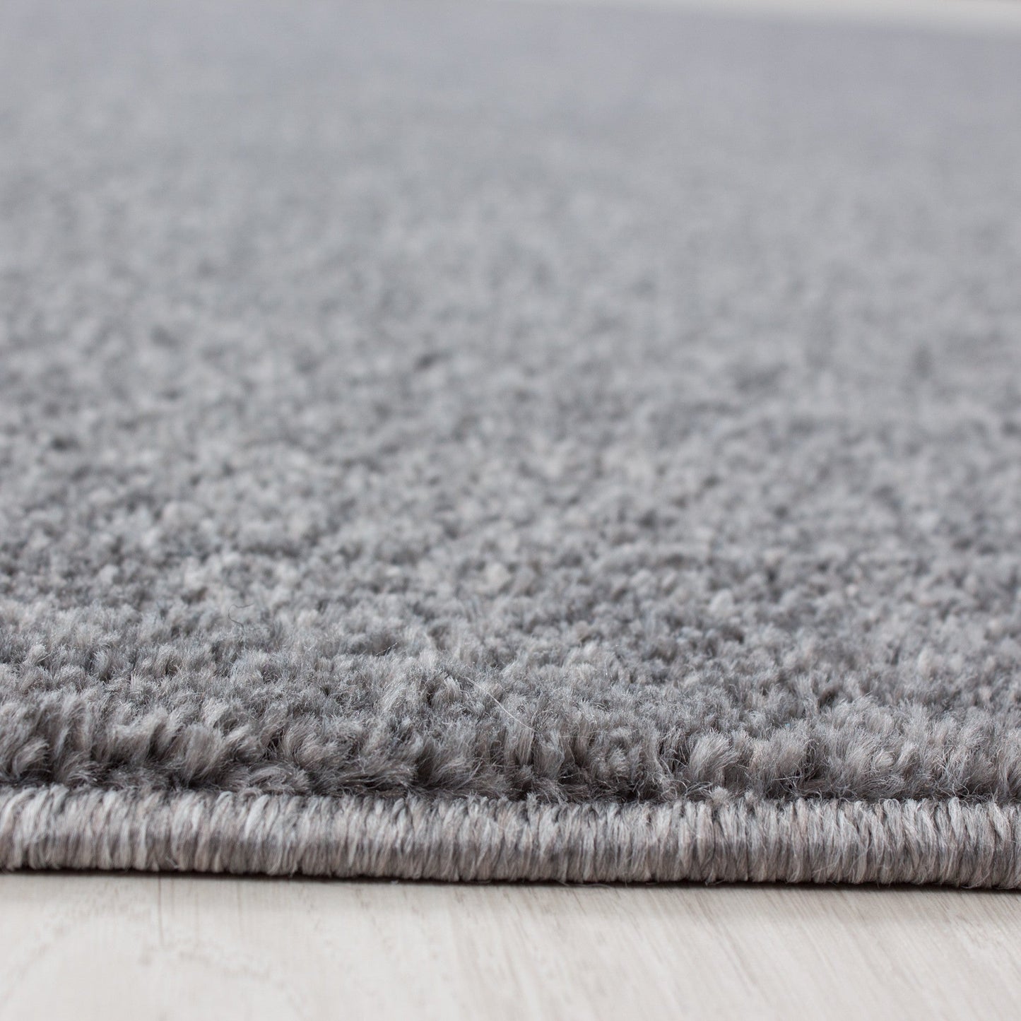 Teppich Kurzflor Modern Wohnzimmer Einfarbig Meliert Uni günstig Hellgrau