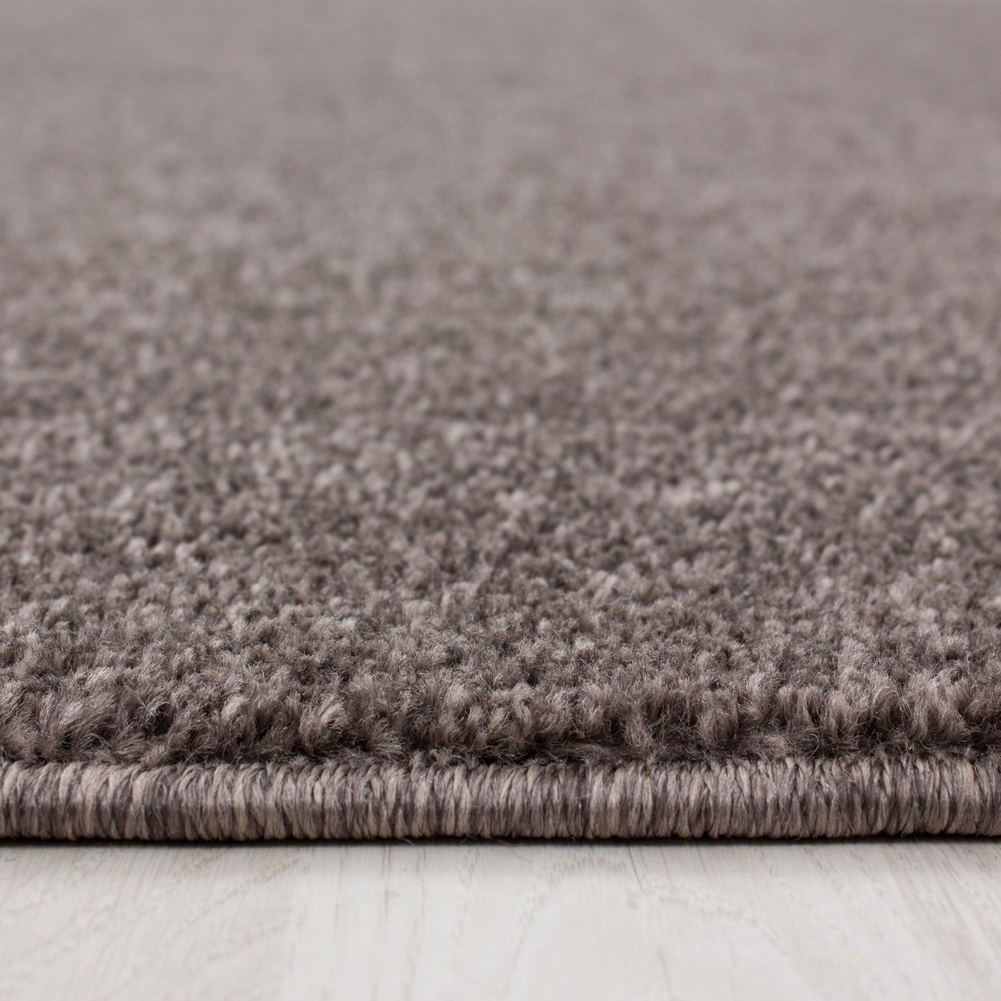Teppich Kurzflor Modern Wohnzimmer Einfarbig Meliert Uni günstig Mocca