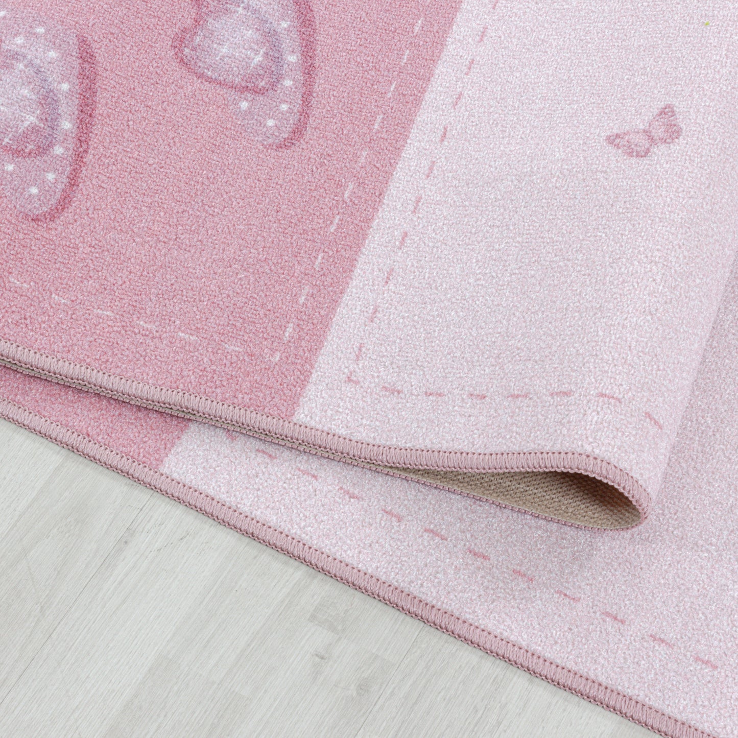 Kurzflor Kinderteppich Spielteppich Teppich Prinzessin Krone Zauberstab Pink