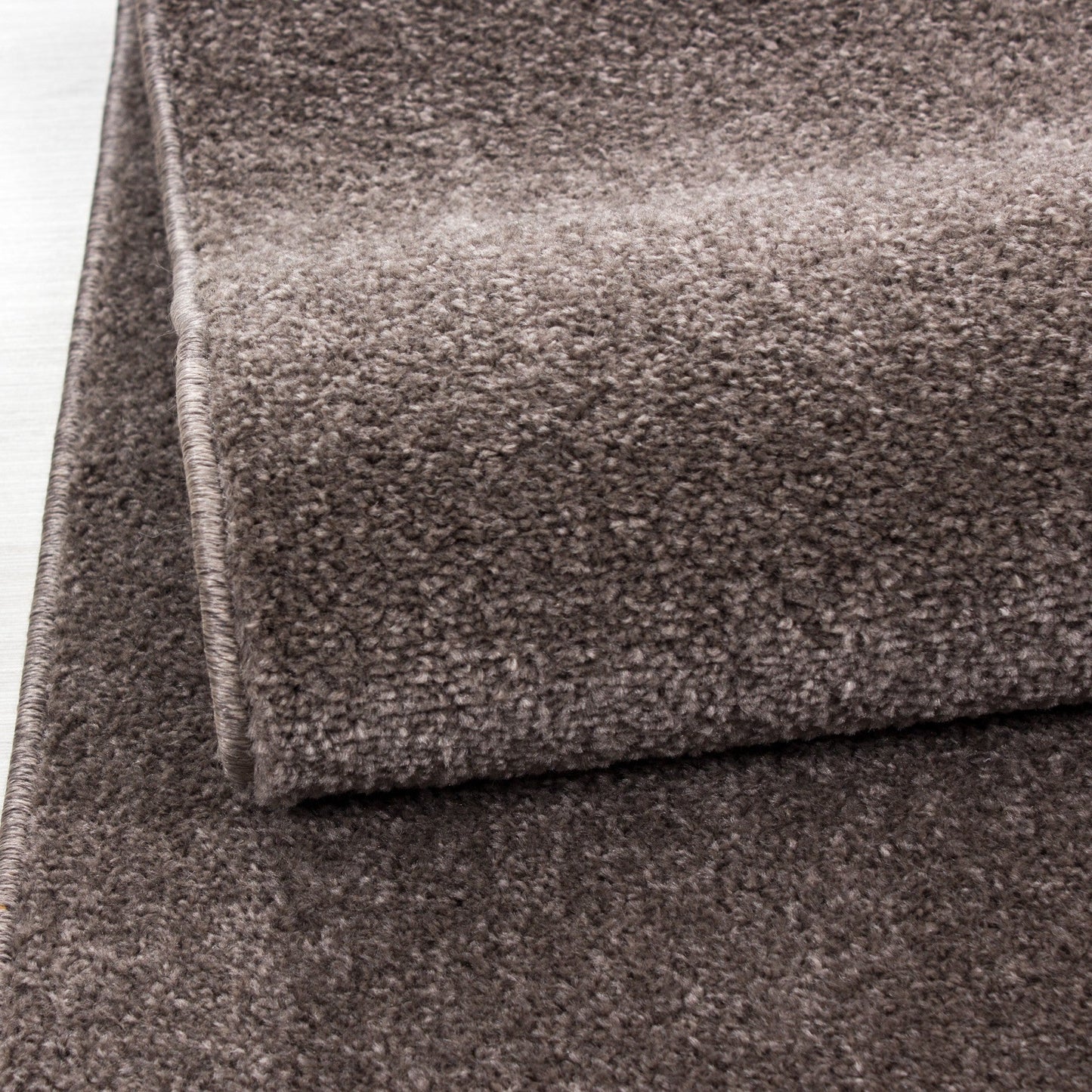 Teppich Kurzflor Modern Wohnzimmer Einfarbig Meliert Uni günstig Mocca