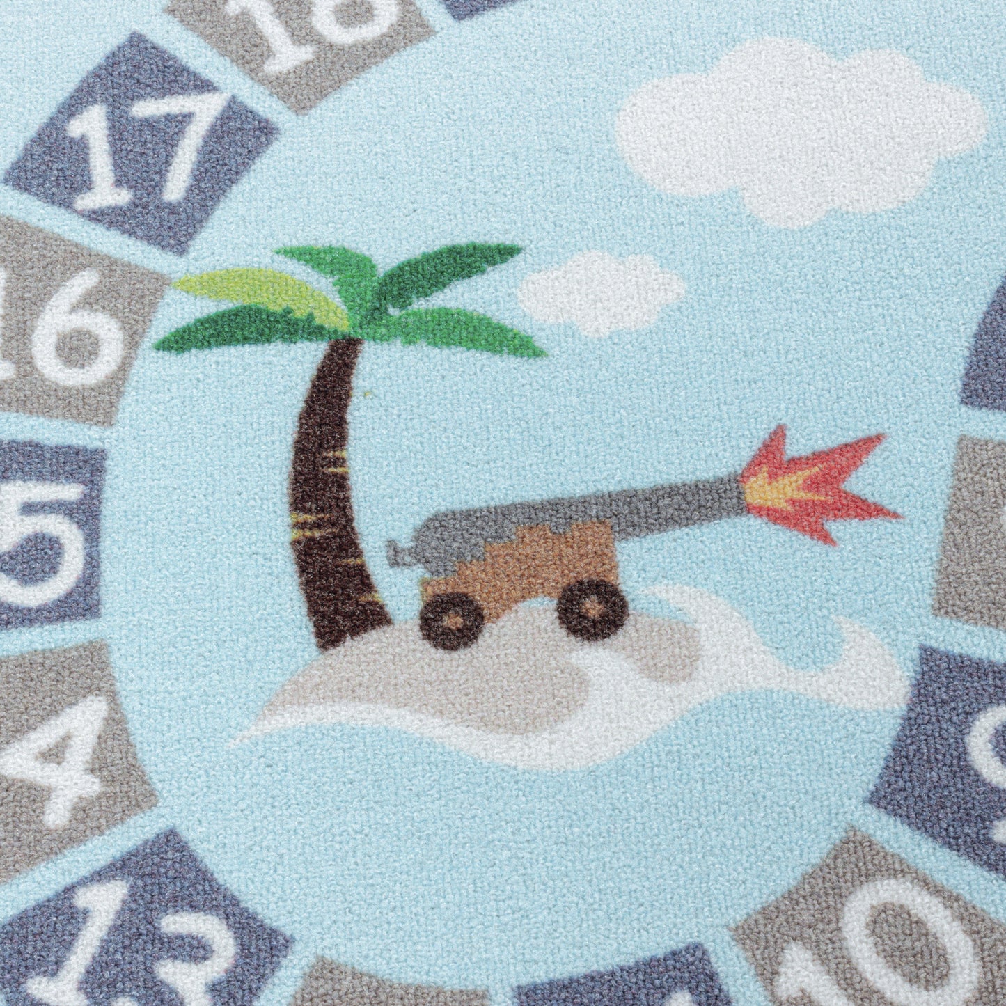 Kurzflor Kinderteppich Spielteppich Kinderzimmer Teppich Seefahrt Piraten Blau