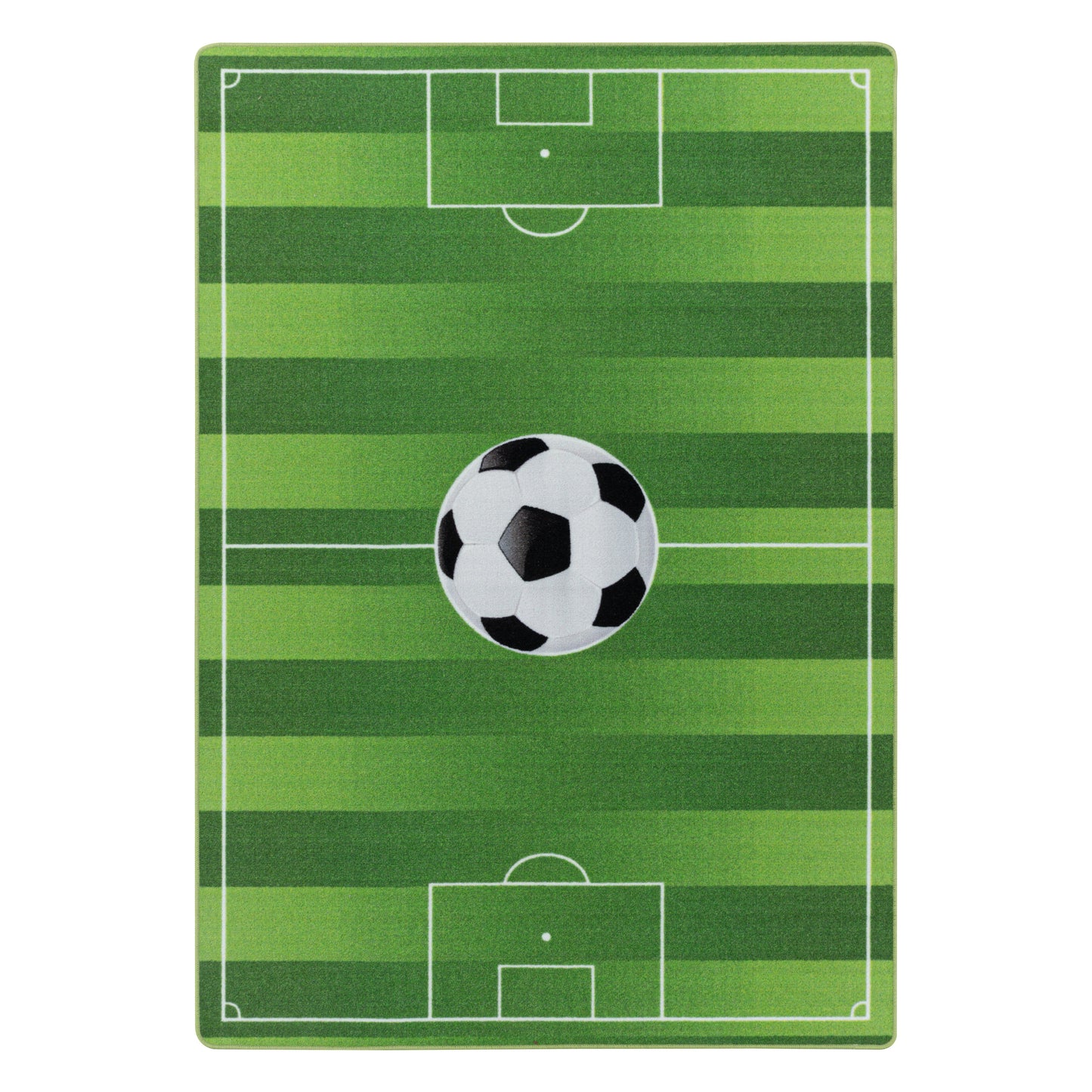 Kurzflor Kinderteppich Spielteppich Kinderzimmer Teppich Fussball Stadion Grün