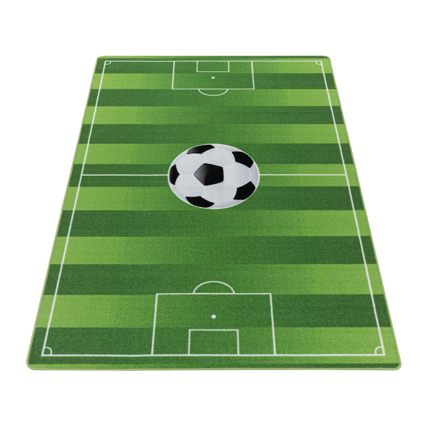 Kurzflor Kinderteppich Spielteppich Kinderzimmer Teppich Fussball Stadion Grün