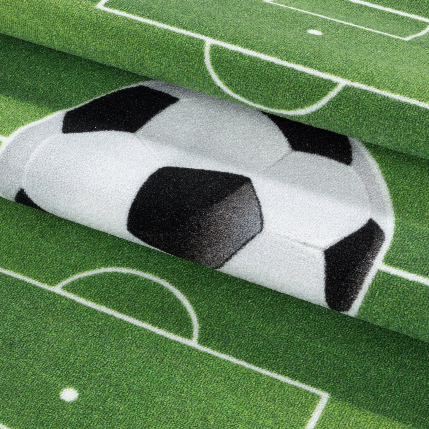 Kurzflor Kinderteppich Spielteppich Kinderzimmer Teppich Fussball Stadion Grün