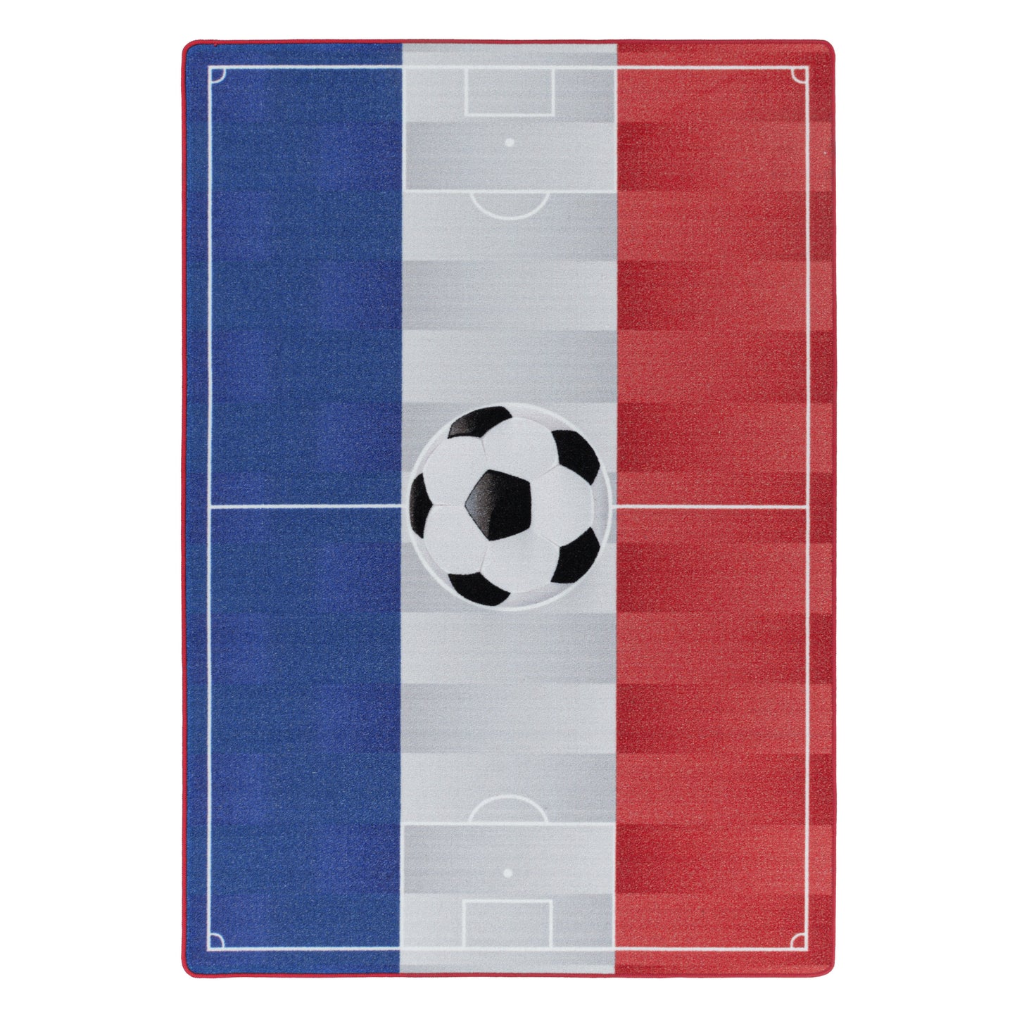 Kurzflor Teppich Kinderteppich Kinderzimmer Spielteppich Fussball Frankreich BlauGelb