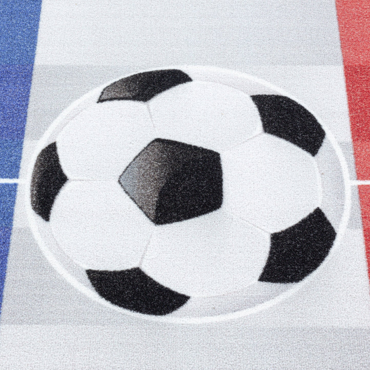 Kurzflor Teppich Kinderteppich Kinderzimmer Spielteppich Fussball Frankreich BlauGelb