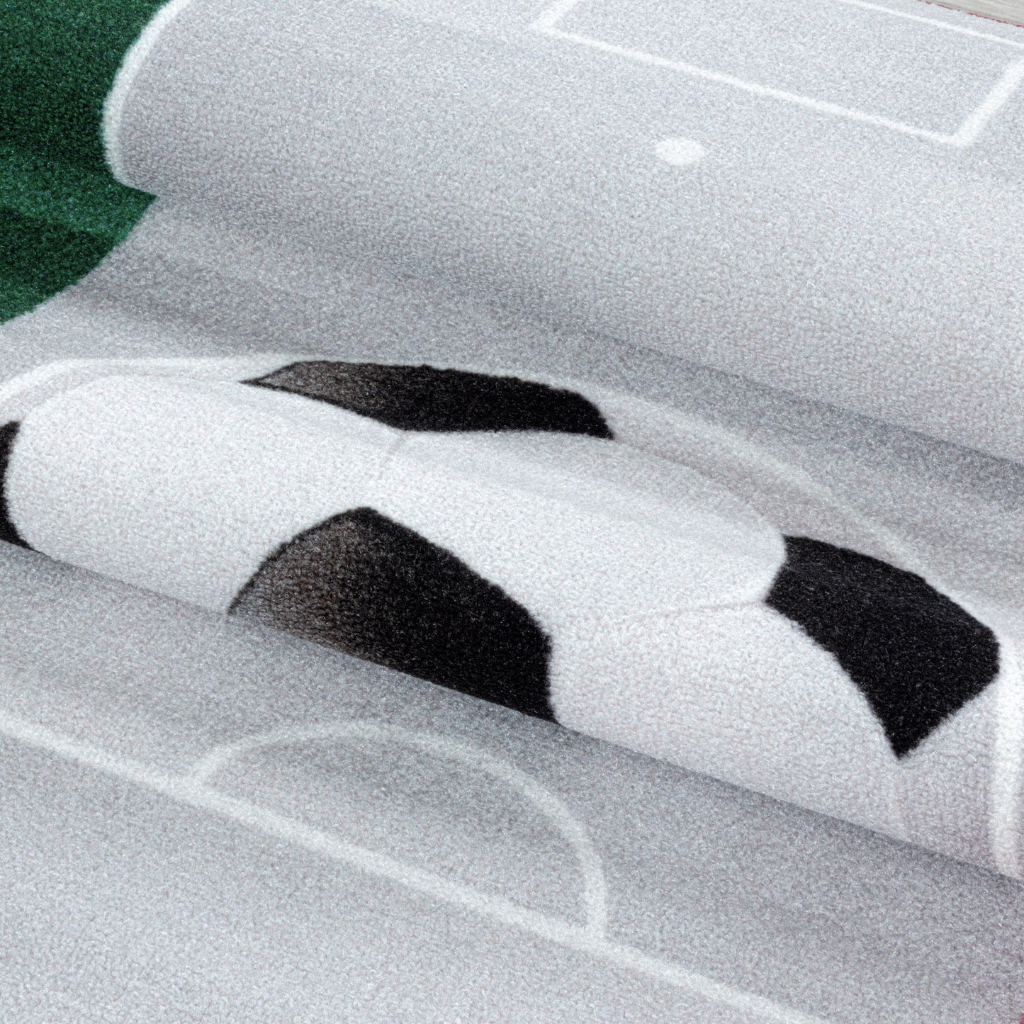 Kurzflor Teppich Kinderteppich Kinderzimmer Spielteppich Fussball Italien Weiss