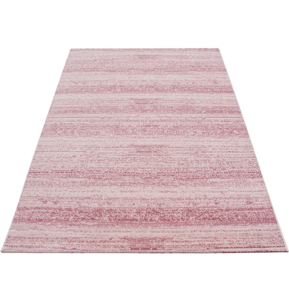 Teppich Modern Kurzflor Wohnzimmer Teppiche Einfarbig Uni Pink Meliert