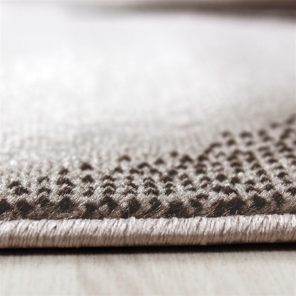 Teppich Moderner Wohnzimmer abstrakt schatten Wellen Optik Kurzflor Braun Beige