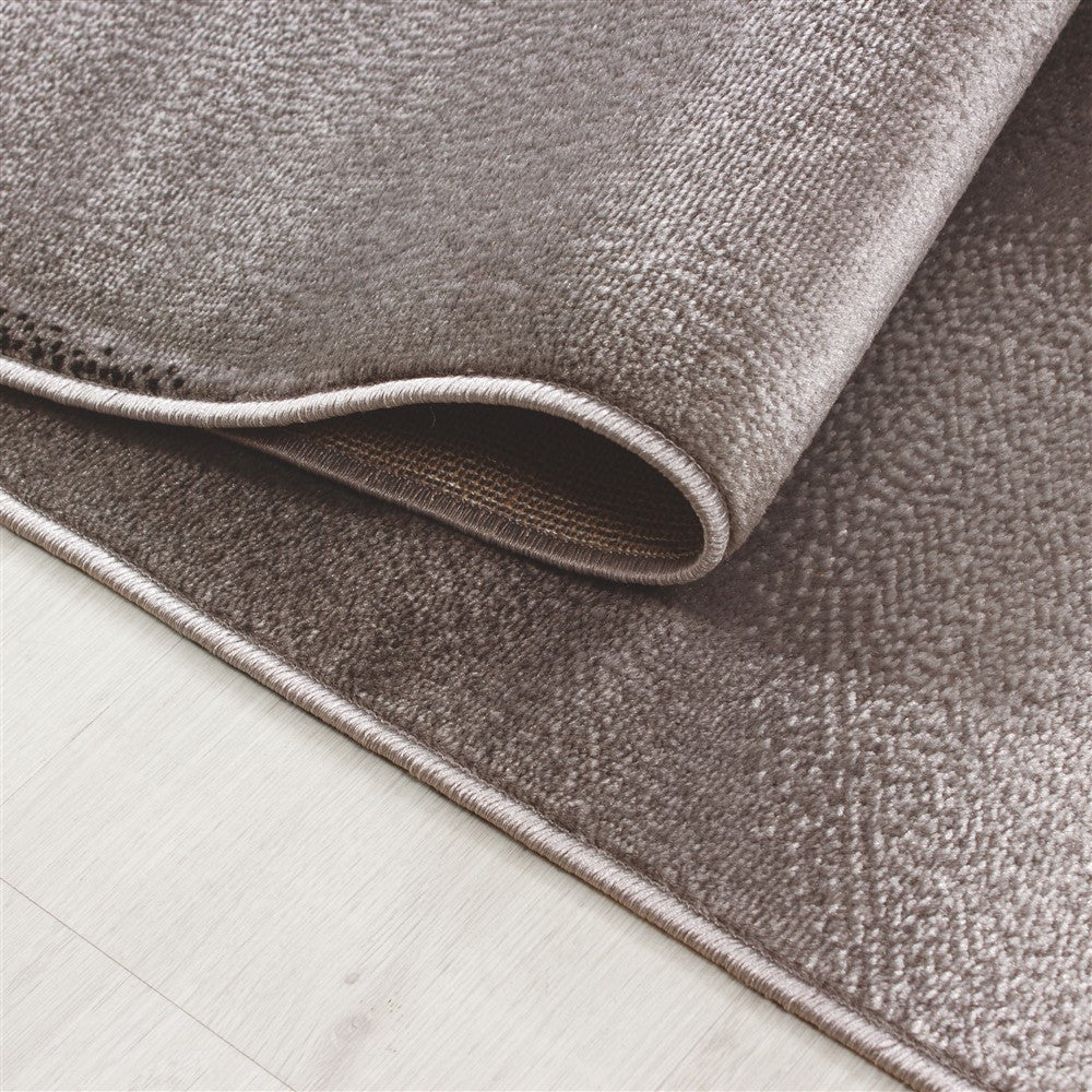 Teppich Moderner Wohnzimmer abstrakt schatten Wellen Optik Kurzflor Braun Beige