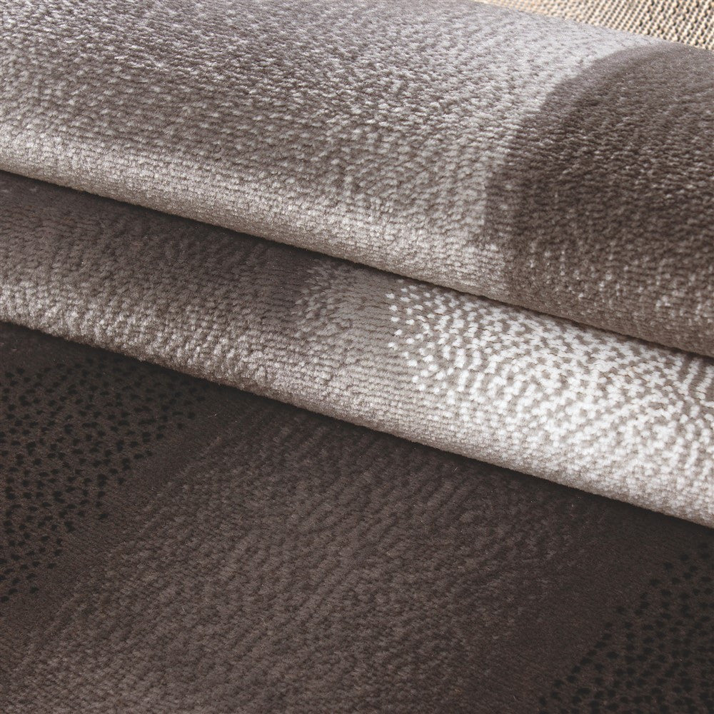 Teppich Moderner Wohnzimmer abstrakt schatten Wellen Optik Kurzflor Braun Beige