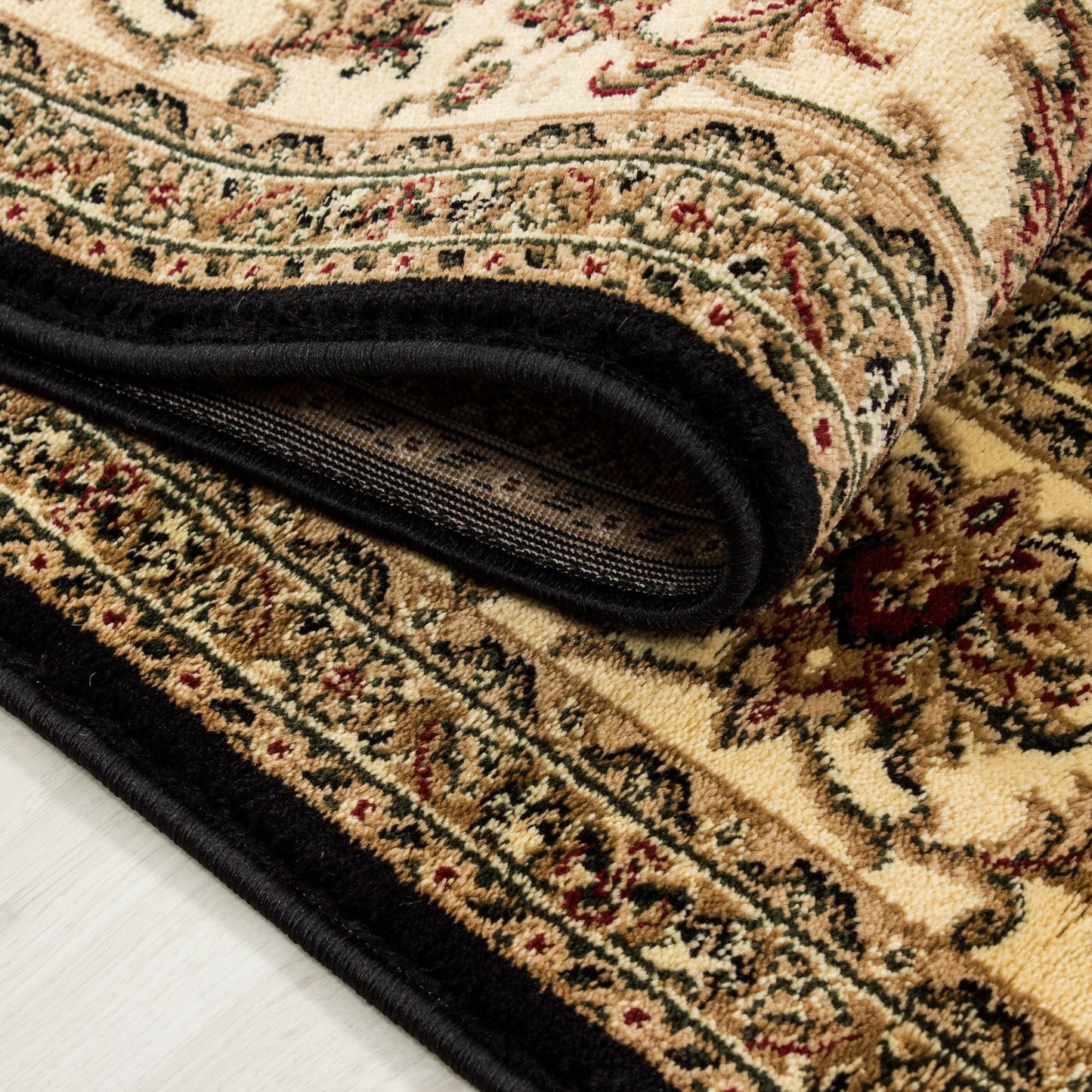 Orientteppich Klassischer Orientalisch Traditional Webteppich Schwarz Beige