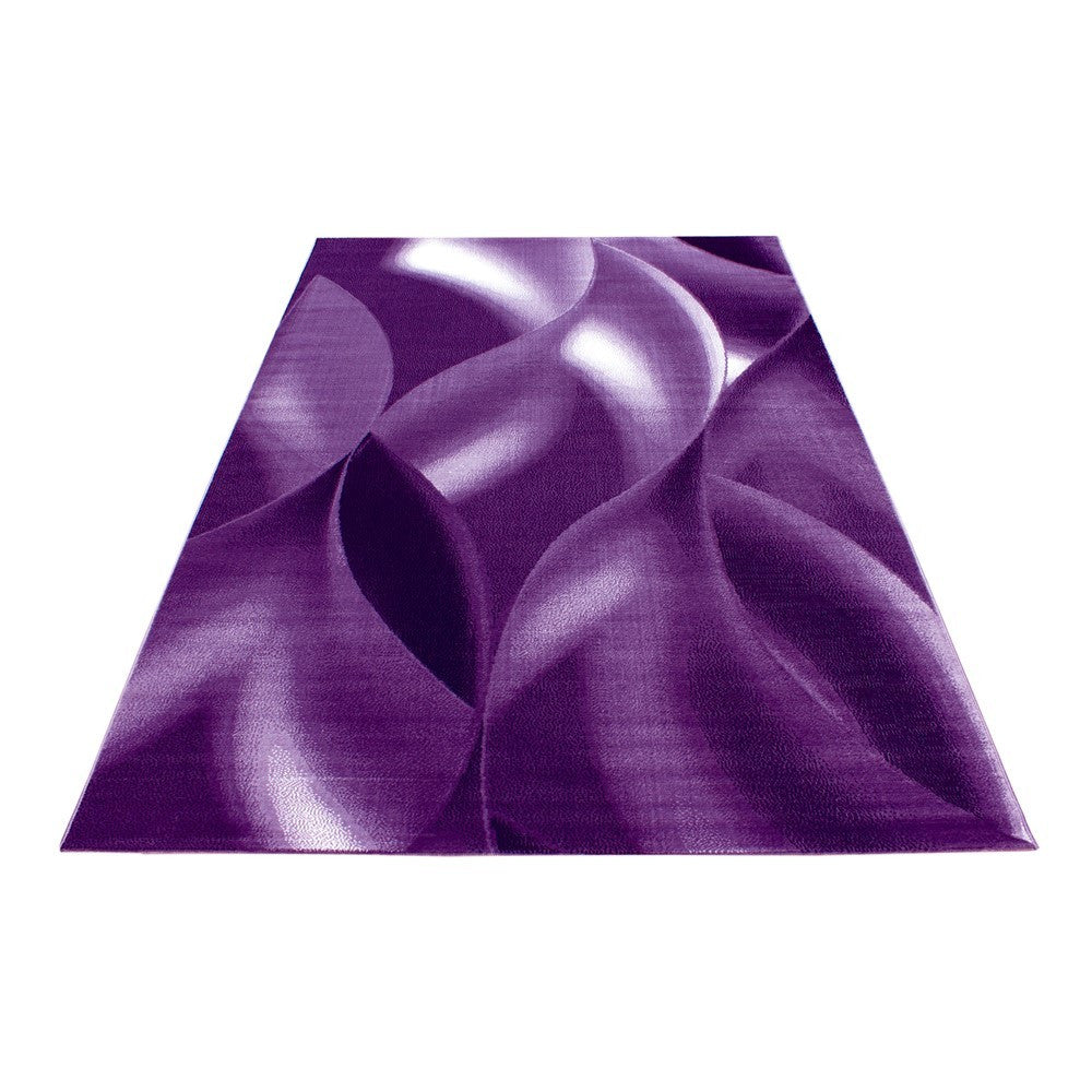 Teppich Moderner Wohnzimmer abstrakt schatten Wellen Optik Schwarz Lila Weiß