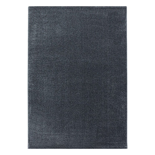 Wohnzimmerteppich Kurzflor Design Teppich Unifarben Weicher Flor Einfarbig Grau