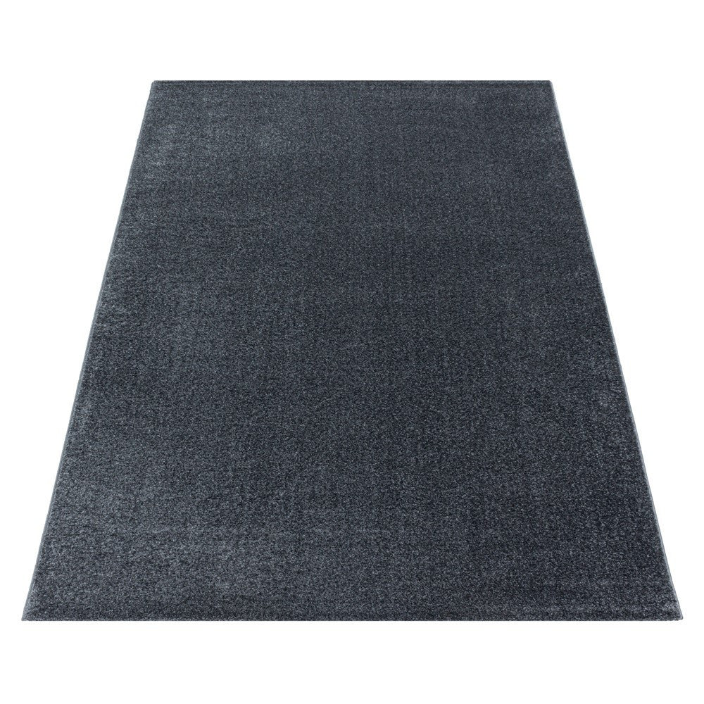 Wohnzimmerteppich Kurzflor Design Teppich Unifarben Weicher Flor Einfarbig Grau