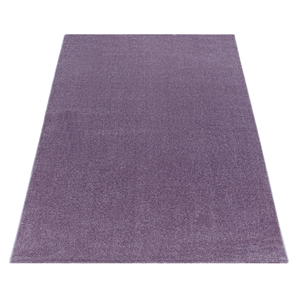 Wohnzimmerteppich Kurzflor Design Teppich Unifarben Weicher Flor Einfarbig Lila