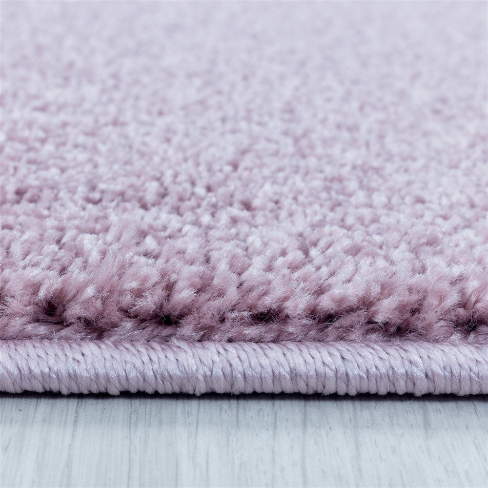 Wohnzimmerteppich Kurzflor Design Teppich Unifarben Weicher Flor Einfarbig Lila