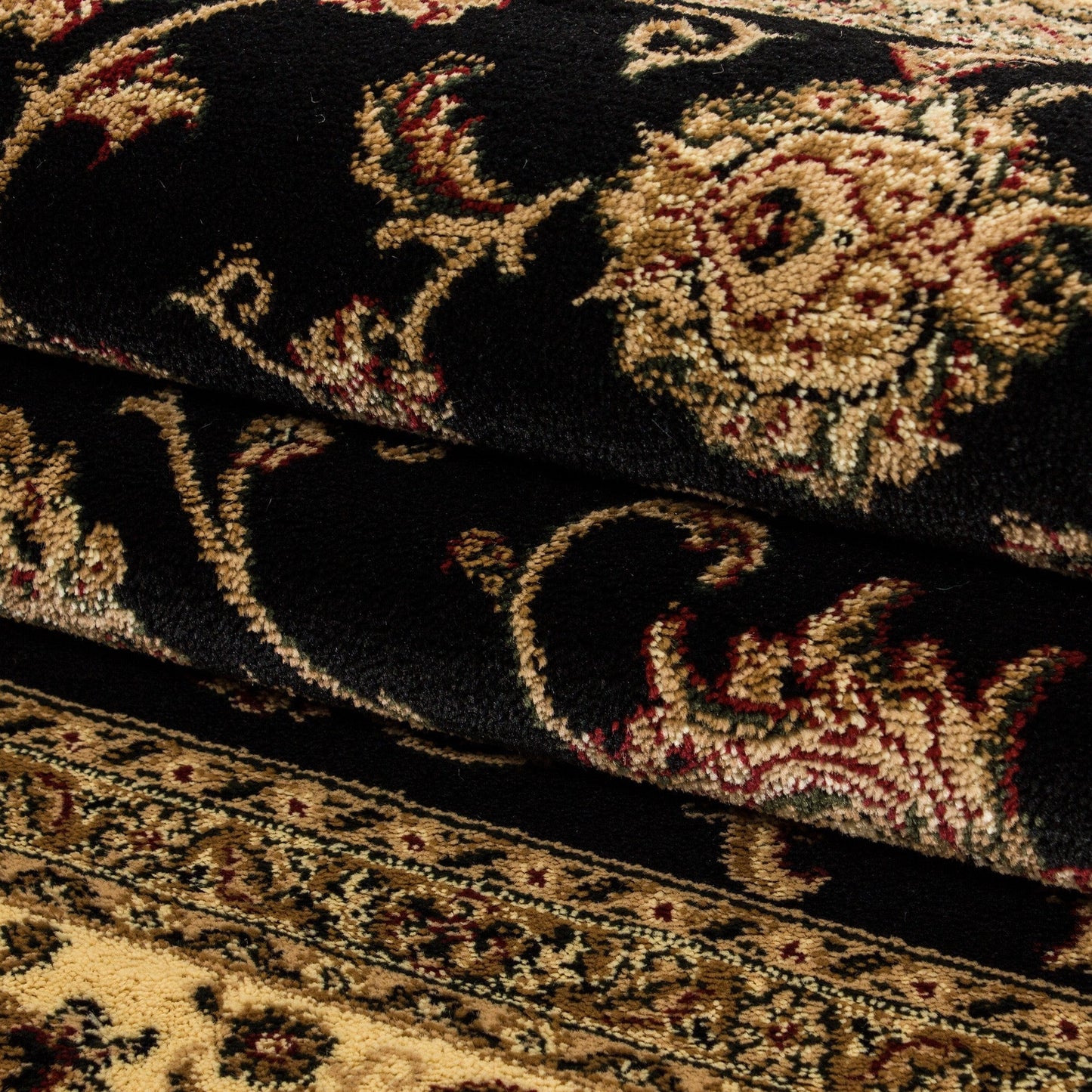 Orientteppich Klassischer Orientalisch Traditional Webteppich Schwarz Beige