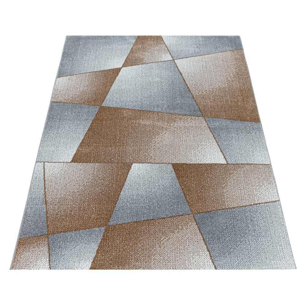 Wohnzimmerteppich Kurzflor Teppich Design Abstrakt Geometrisch Terra