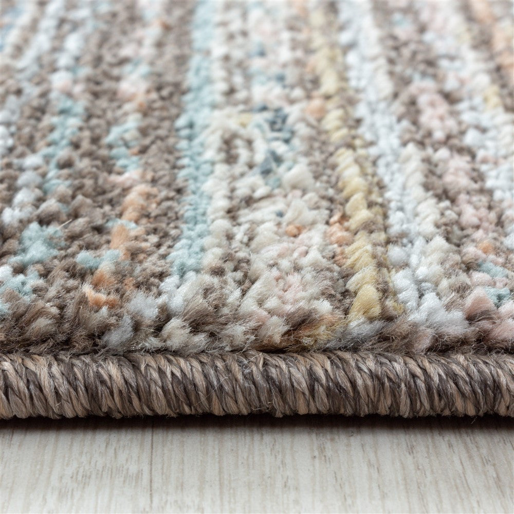 Modern Kurzflor Designer Teppich Linien design gemischte Farben