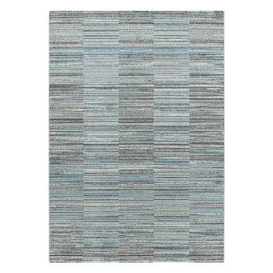 Modern Kurzflor Designer Teppich Linien design Grau Beige