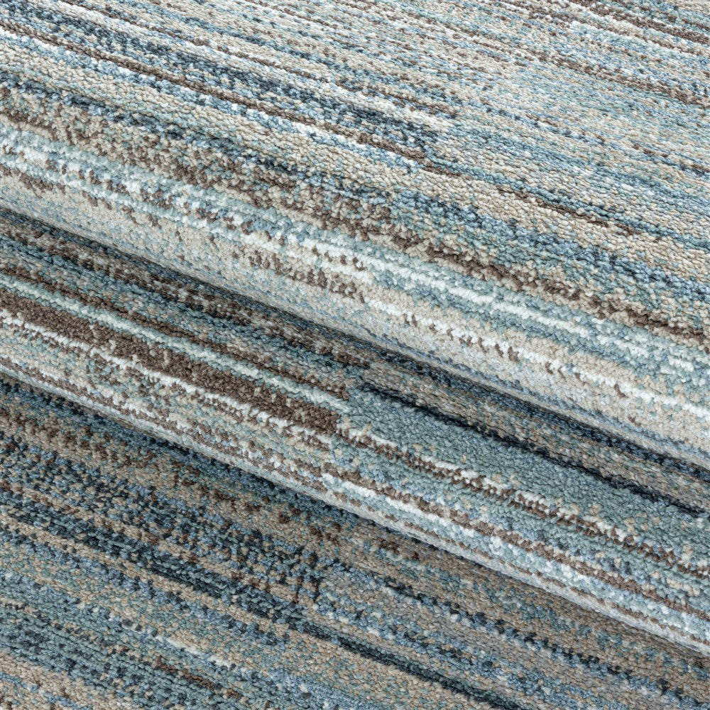 Modern Kurzflor Designer Teppich Linien design Grau Beige
