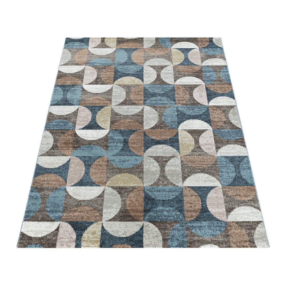 Modern Kurzflor Designer Teppich Geometrisches design Braun Beige