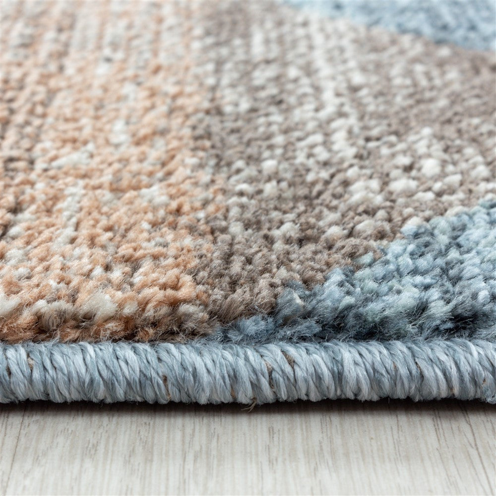 Modern Kurzflor Designer Teppich Geometrisches design Braun Beige