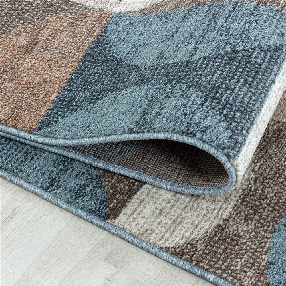 Modern Kurzflor Designer Teppich Geometrisches design Braun Beige