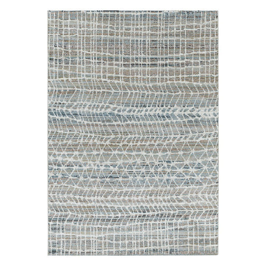 Modern Kurzflor Designer Teppich Linien design Braun Beige