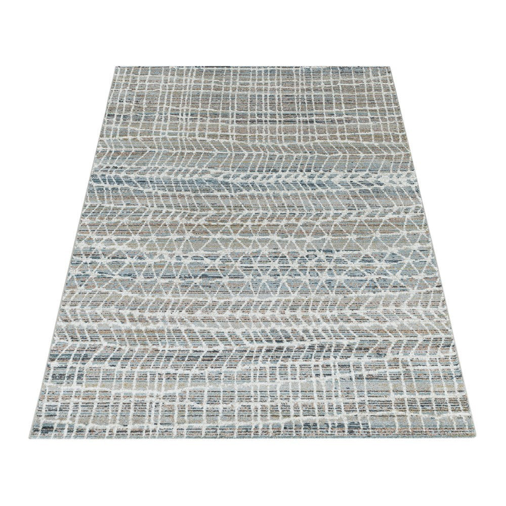 Modern Kurzflor Designer Teppich Linien design Braun Beige