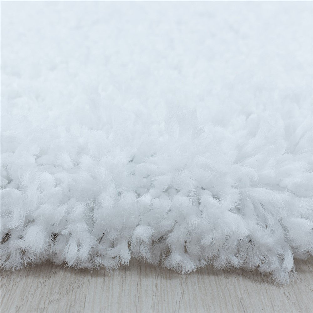 Wohnzimmerteppich Hochflor Shaggy Teppich Schlafzimmer Flor Super Soft Weiss