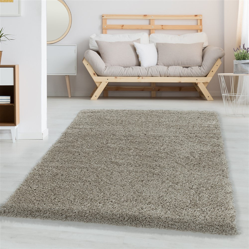Wohnzimmerteppich Hochflor Shaggy Teppich Schlafzimmer Flor Super Soft Natur
