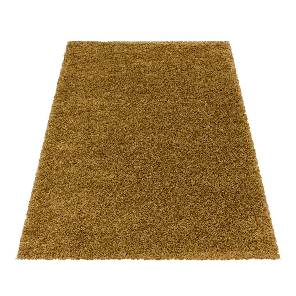 Wohnzimmerteppich Hochflor Shaggy Teppich Schlafzimmer Flor Super Soft Gold