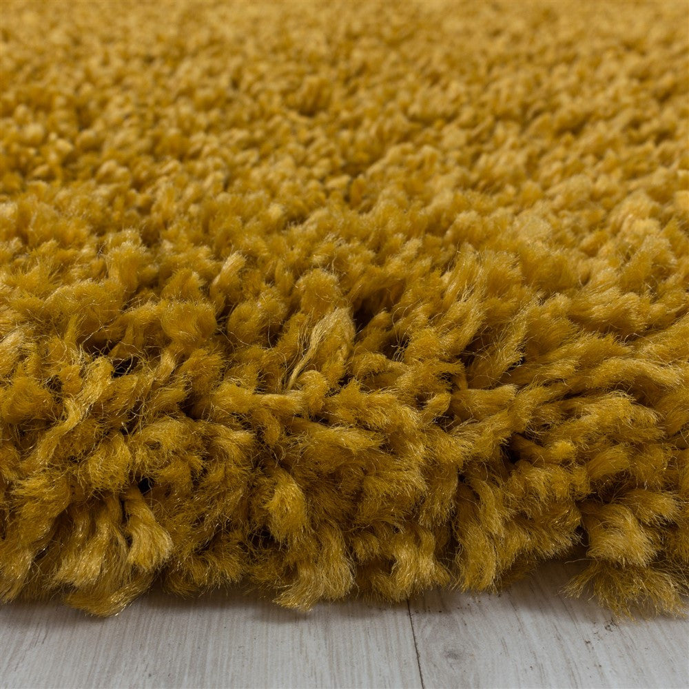 Wohnzimmerteppich Hochflor Shaggy Teppich Schlafzimmer Flor Super Soft Gold