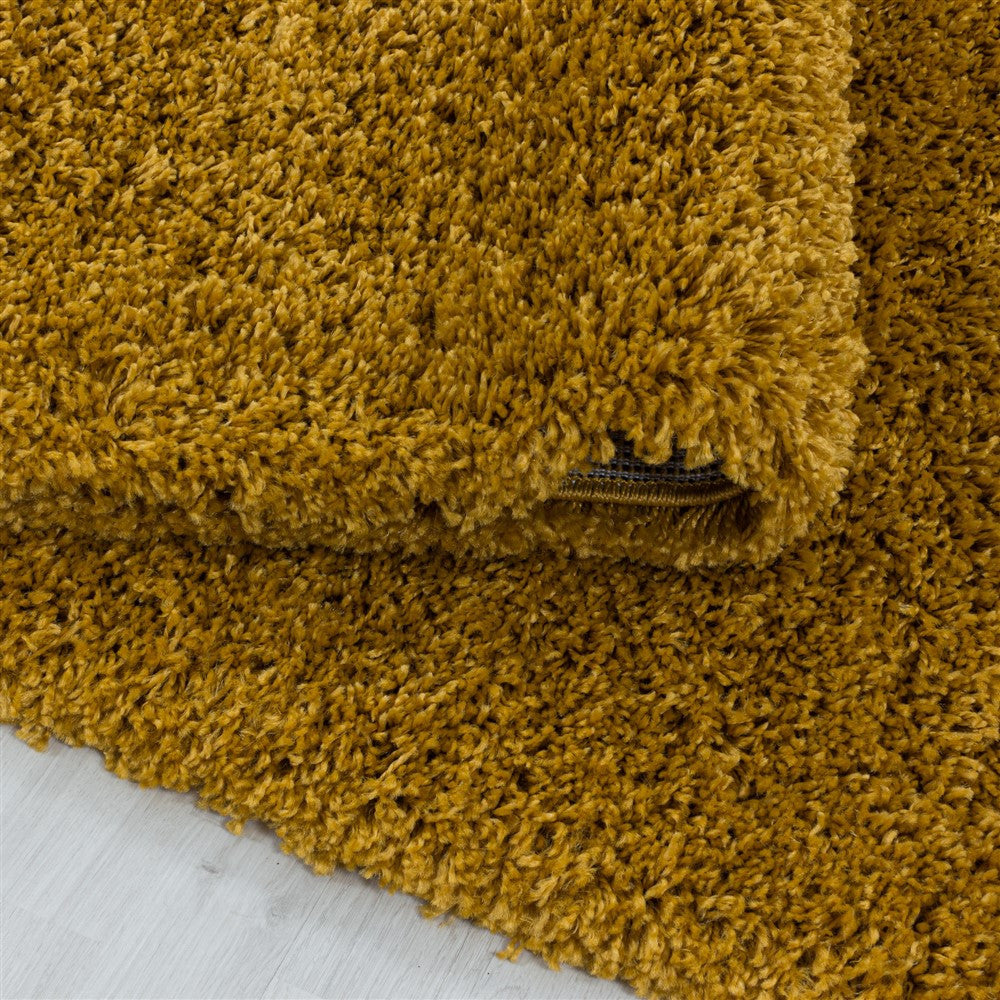 Wohnzimmerteppich Hochflor Shaggy Teppich Schlafzimmer Flor Super Soft Gold