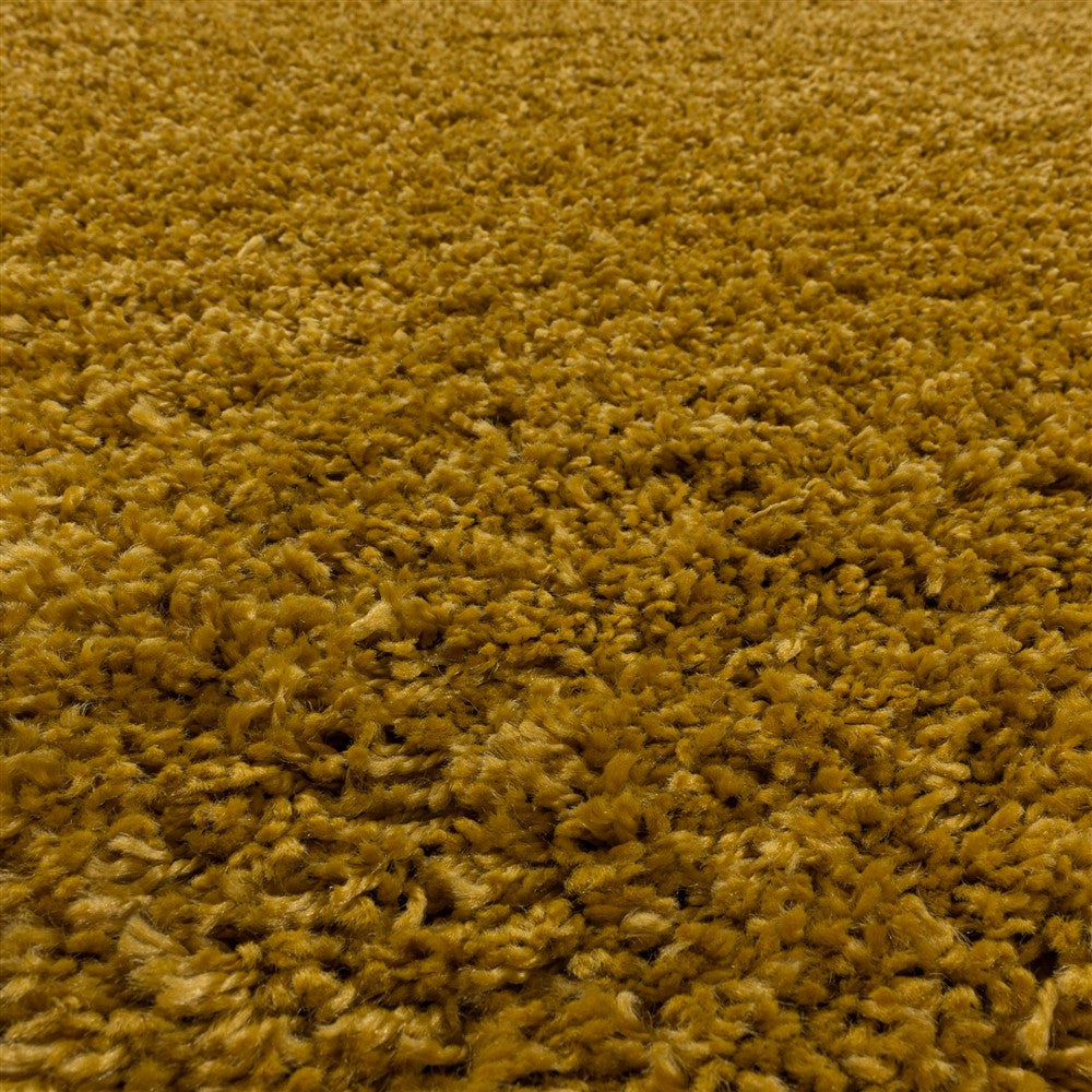 Wohnzimmerteppich Hochflor Shaggy Teppich Schlafzimmer Flor Super Soft Gold