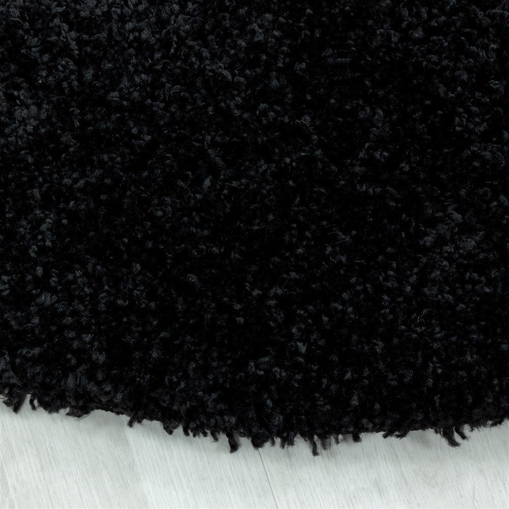 Wohnzimmerteppich Hochflor Shaggy Teppich Schlafzimmer Flor Super Soft Schwarz