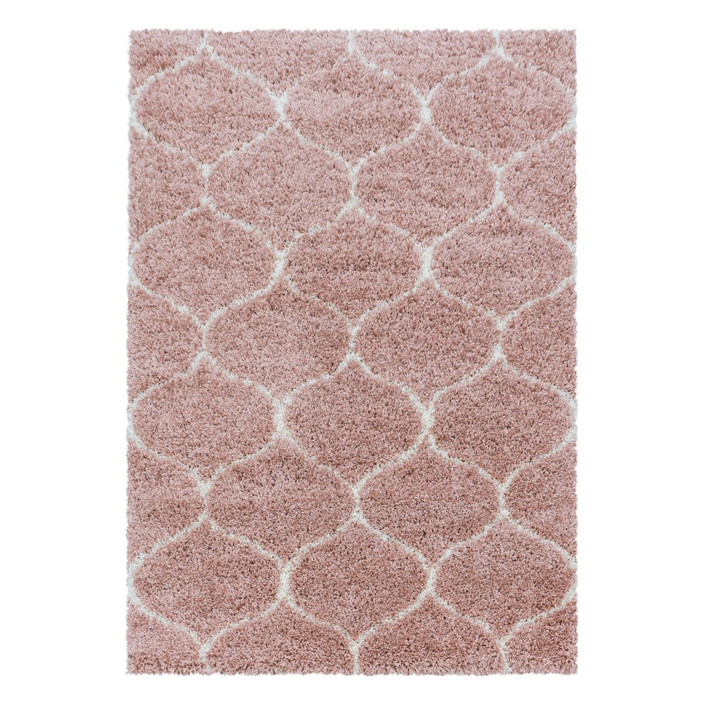 Wohnzimmerteppich Design Hochflor Teppich Muster Kachel Tile Jacquard Rose