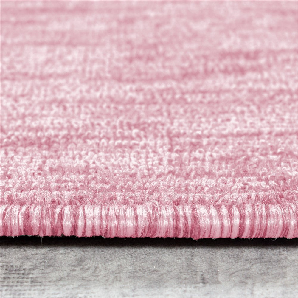 Teppich Kurzflor 4mm Florhöhe meliert glänzend Wohnzimmerteppich Heimbüro Rose