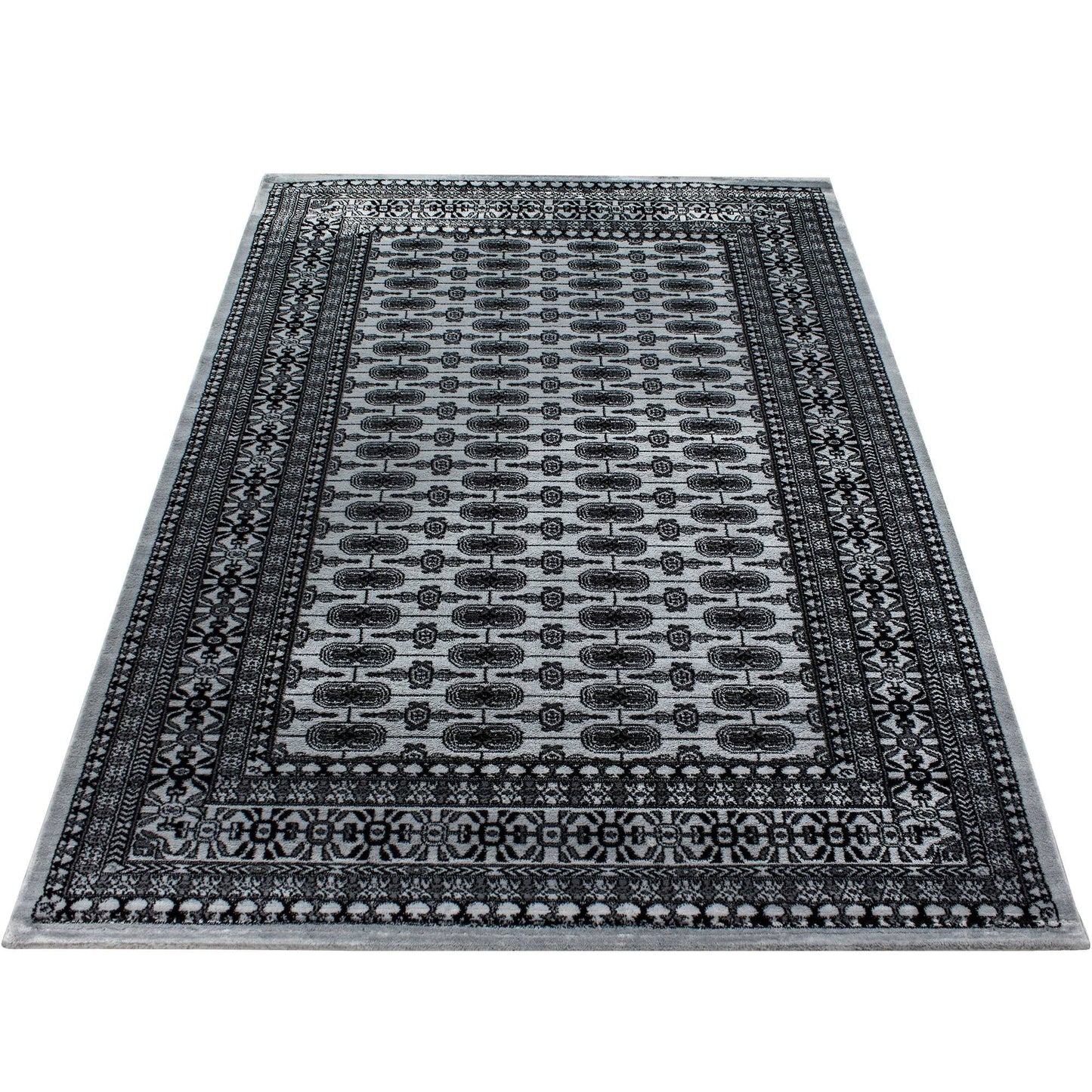 Orientteppich Klassischer Orientalisch Traditional Webteppich Schwarz Grau